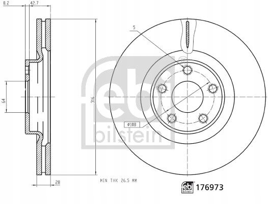 DISQUES FREIN AVANT FEBI BILSTEIN 176973