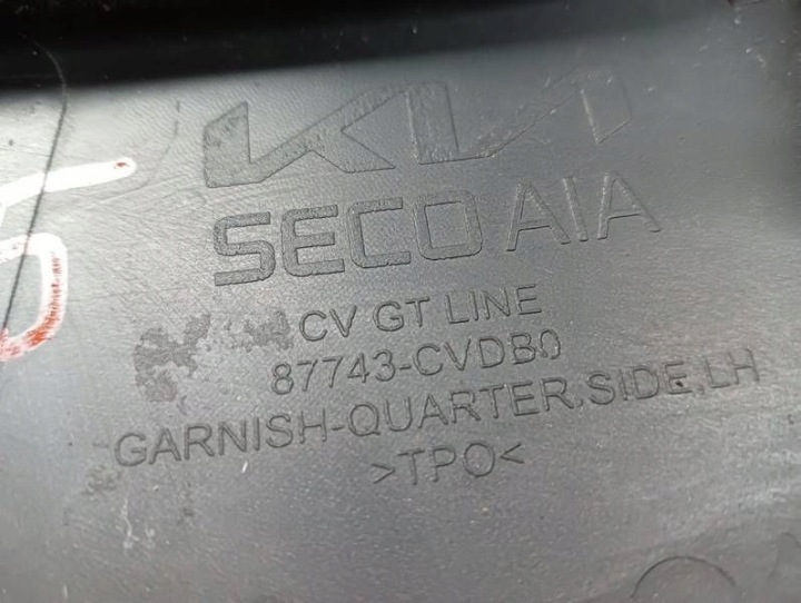 M35 KIA EV6 GT MOULURE GARDE-BOUE ARRIÈRE ARRIÈRE GAUCHE 87743CVDB0