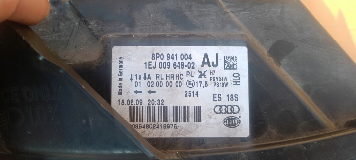 PHARE AVANT AVANT DROITE AUDI A3 8P0 LIFT 08-12ROK 8P0941004AJ PARFAITE