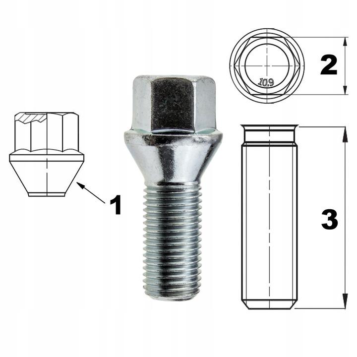 TORNILLOS M14X1,25 28MM LLAVES 17 CONO PARA KOL DISCOS ALUMINIO CARBONAPARA 