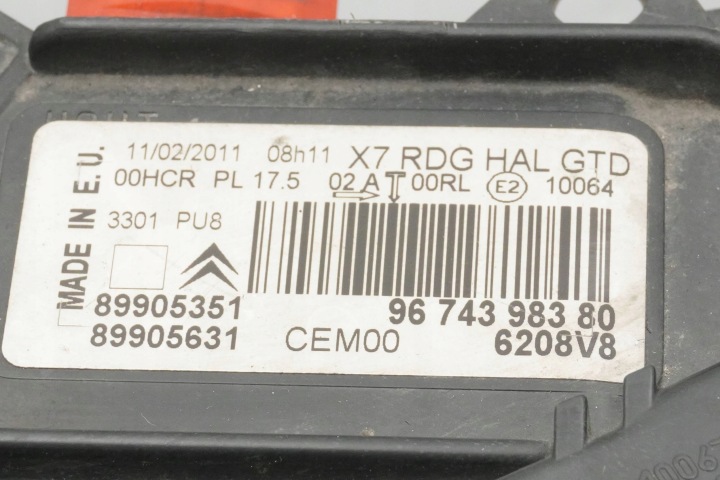 PHARE AVANT GAUCHE CITROEN C5 III LIFT 9674398380