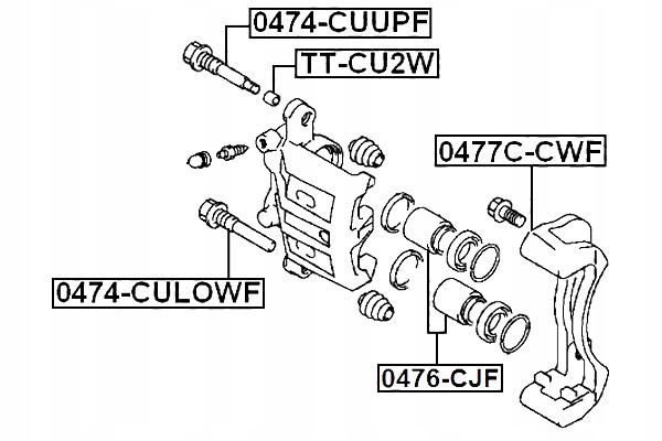 BOUCHON GUIDES TULEJOWEJ ÉTRIER HA TT-CU2W FEBEST