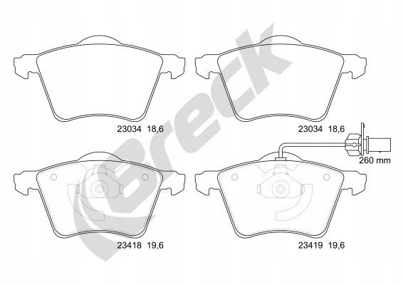 ZAPATAS DE FRENADO PARTE DELANTERA BRECK 23418 00 703 10 