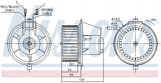 NISSENS 87148 VENTILATEUR INTÉRIEUR