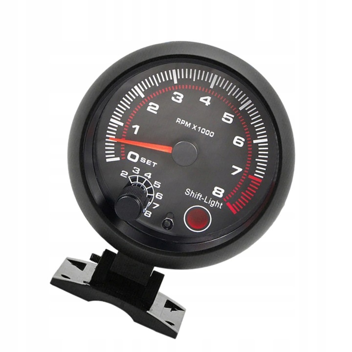 3,75 WYRUSZENIE AUTOMOBILE NOIR WHITE LIGHT TACHOMETR 0-8000 INDICATEUR