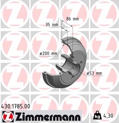 ZIMMERMANN 430.1785.00 BEBEN DE FRENADO 