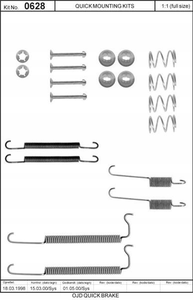 QUICK BRAKE 105-0628 JUEGO DODATKOW, ZAPATAS DE TAMBOR HAMU 