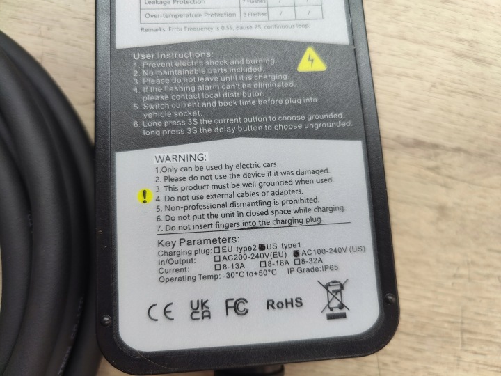 CHARGEUR 13A/16A 230V USA TYP1 VERS SMART VW AUDI HONDA MINI PEUGEOT WALLBOX