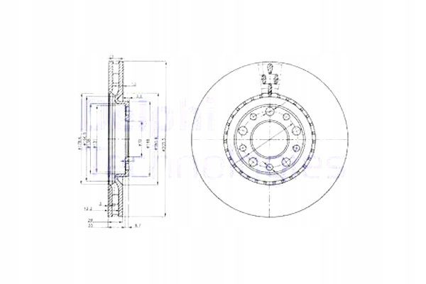 DELPHI DISCOS DE FRENADO 2 PIEZAS PARTE DELANTERA ALFA ROMEO 159 BRERA GIULIETTA 