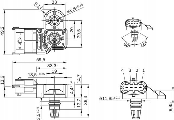 CAPTEUR PRESSION SURALIMENTATION BOSCH 0261