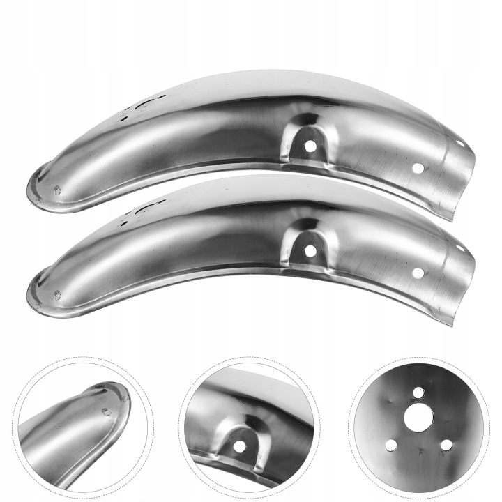 2 PCS ARGENTÉ ACIER AILES ARRIÈRE MOTOCYCLETTE CAPUCHONS PRZECIWCHLప్రత్యક્ષ