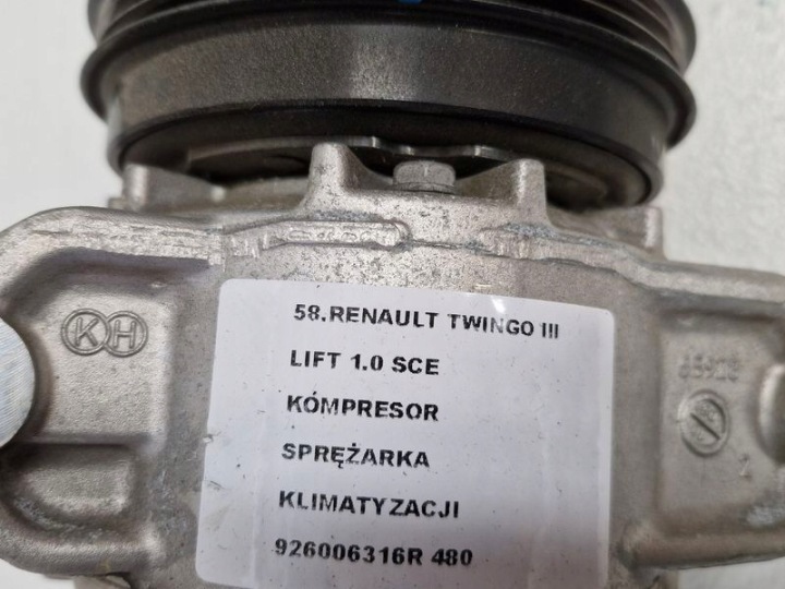 RENAULT TWINGO III LIFT 1.0 SCE COMPRESSEUR DE CLIMATISATION CLIMATISATION 926006316R