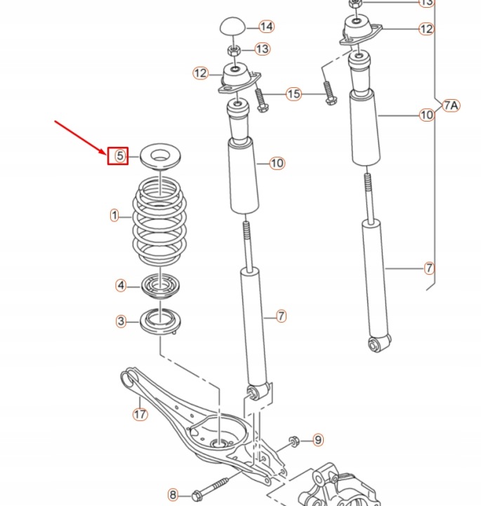 AUDI A3 8V RONDELLE RESSORTS ARRIÈRE GORNEJ ESSIEUX 5Q0512149B ORIGINALE