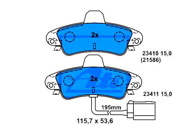 ATE SET PADS BRAKE 1500668 1129986 12 photo 2 - milautoparts-fr.ukrlive.com