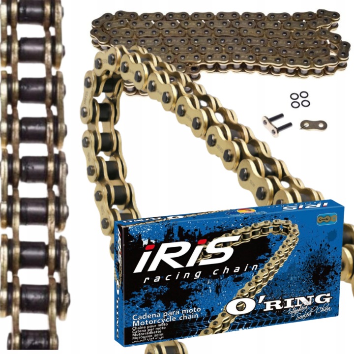 CHAÎNE MOTEUR IRIS 428 JOINT TORIQUE 134L COULEUR DORÉE