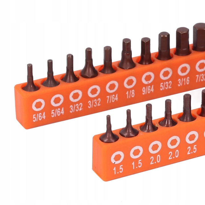 24 PCS KIT WIERTEL AVEC LBEM SZESCIOKATNYM 1/4 POUCES AVEC CHWYTEM V3