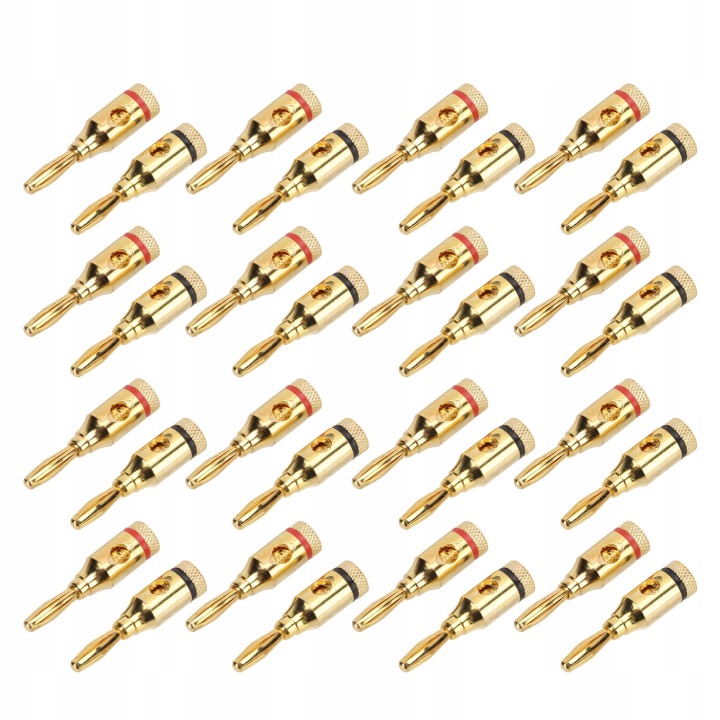 32 PCS GLOSNIKOWE WTYKI BANANE POZLACANY STOP ALUMINIUM OUVERT SE