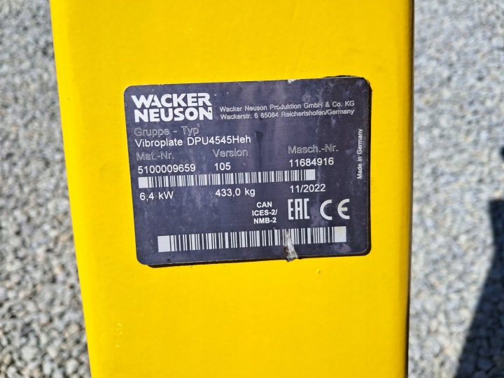 ZAGESZCZARKA WACKER NEUSON DPU 4545 HE 22R! 433 KG
