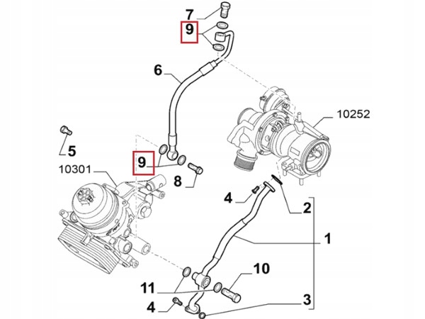 ERT-8854KLD FIAT ALFA 71769773 PERNO + FORROS 1.4 T-JET 