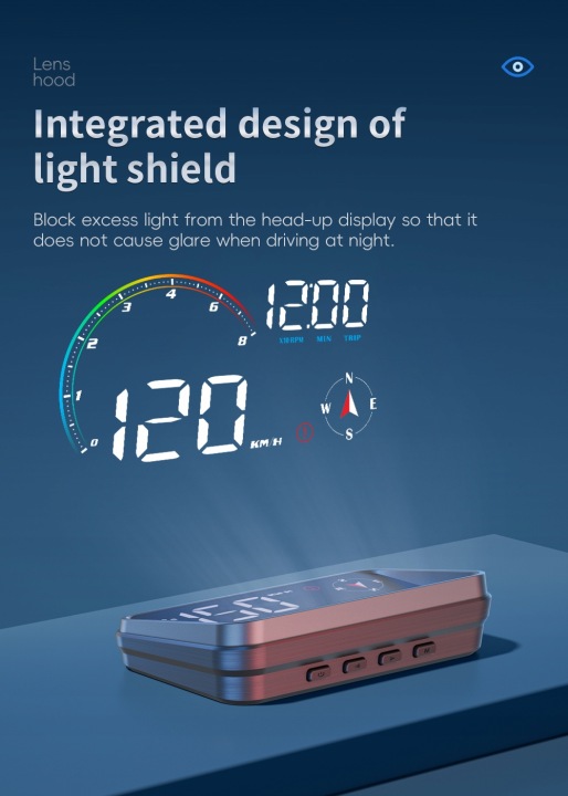 4,5″ OBD+GPS HUD M24 PREDK. TACHOMETR TEMP EAU COMPTEUR LED UNIWERS. 800X480