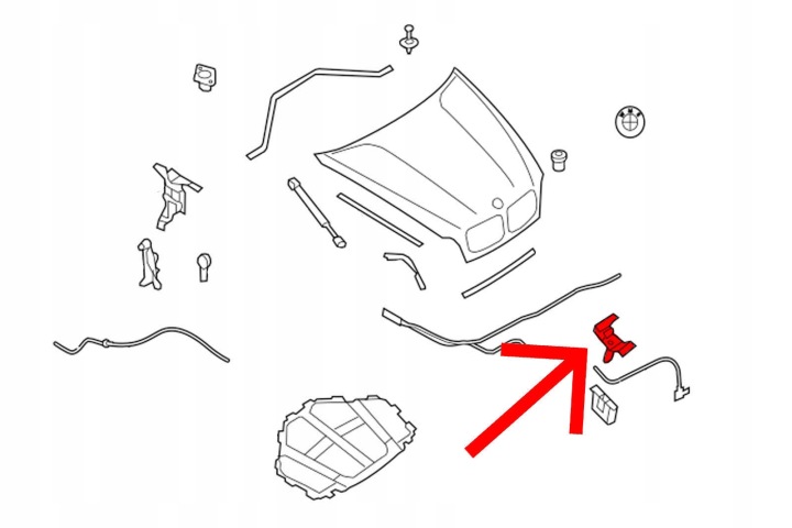BMW X6 E71/E72 07-14 SERRURE CAPOTS GAUCHE 51237164801