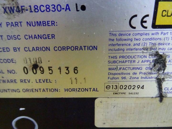 CHANGEUR DISQUES CD JAGUAR S-TYPE XW4F18C830A NR40