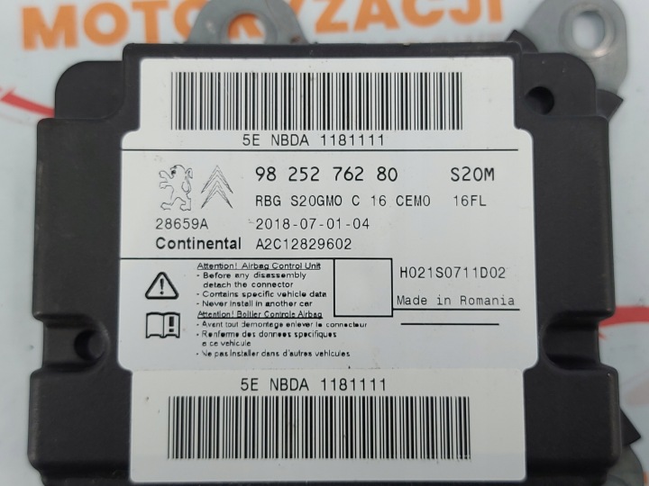 OPEL CROSSLAND X 18R MODULE AIRBAG 9825276280