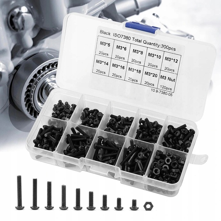 300SZT SCREW I NAKRETEK NAKRETK M3 SET 