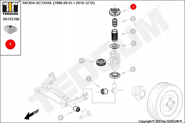 BOLSA ALTAVOCES MC PHERSONA PARTE TRASERA L/P (KPL.) AUDI A1 SEAT IBIZA IV, TOLEDO 