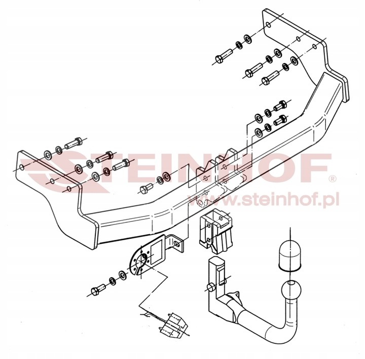 WYPINANY BARRA DE REMOLQUE GANCHO DE REMOLQUE MAZDA CX-9 EE.UU. DE 2007-2012 + MÓDULO 13PIN 