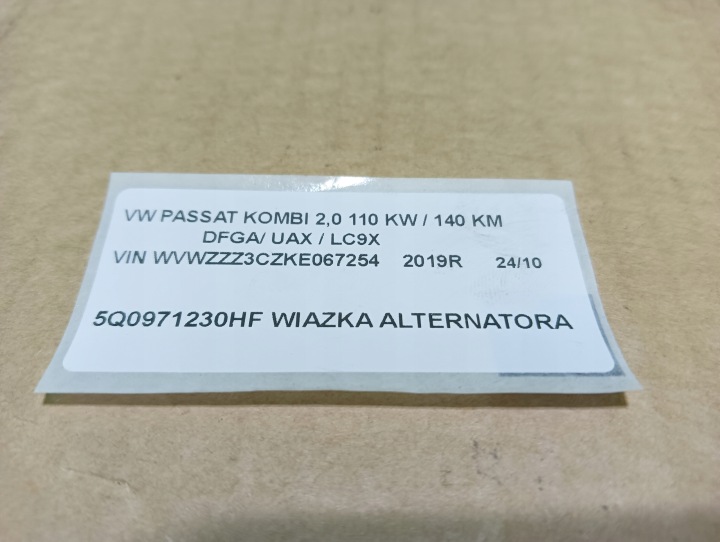 5Q0971230HF FAISCEAU DE CÂBLES ALTERNATEUR PASSAT B8 2.0 TDI UNIVERSEL