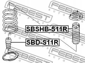 FEBEST SBD-S11R DISTANCINĖ TARPINĖ GUMOWY, RESOROWANIE nuotrauka 3