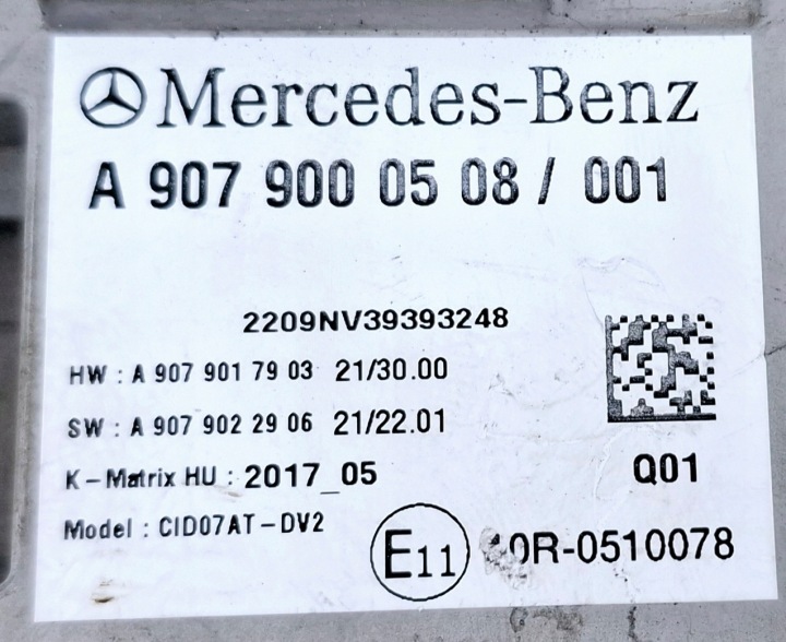 MERCEDES-BENZ SPRINTER 907 910 MONITEUR MULTIFONCTIONNEL A9079000508