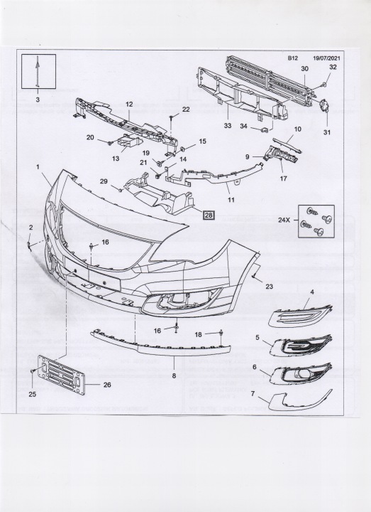 OPEL MERIVA B GLISSIÈRE SUPPORT PANNEAU AVANT POUTRE
