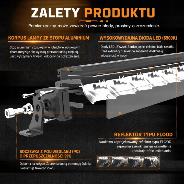 MOULURE LED TRAVAILLÉ APEX LUMEN PRO 125 CM 260W TRÈS PUISSANT