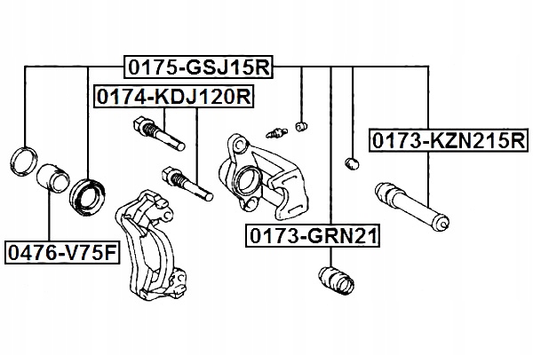 FEBEST BLOQUE SILENCIOSO ELEMENTO-GUÍA SOPORTE FRENOS TYLNEG TOYOTA LAND CRUISER 