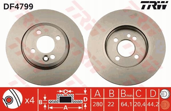 DISQUE DE FREIN AVANT L/P MINI (R56), (R57), (R58), (R59), CLUBMAN (R55),