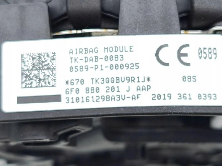 AIRBAG CONDUCTEUR SEAT ATECA (KH7) 0589P1000925 1.6L DIESEL 85KW 2020