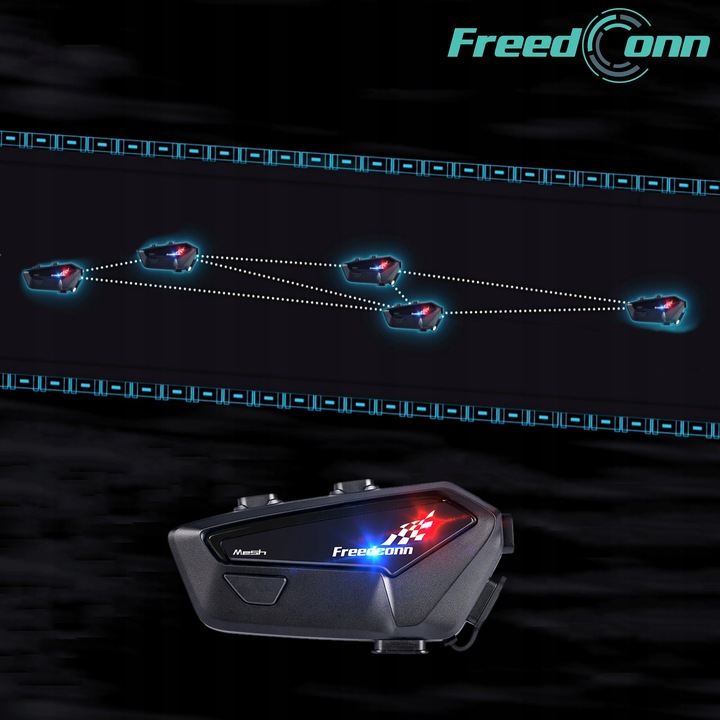 INTERKOM PARA MOTOCICLETA FREEDCONN FX PRO V2 EUROPA MESH 6 PERSONAS DZWIEK HI-RES J. PL 