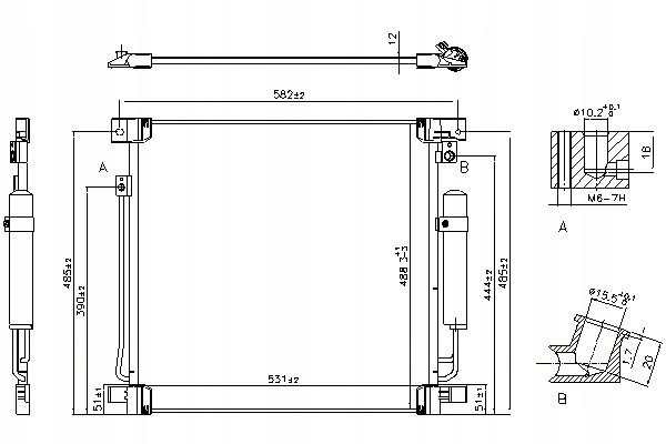 CONDENSADOR DE ACONDICIONADOR FIAT FULLBACK MITSUBISHI L200 TRITON PAJERO 