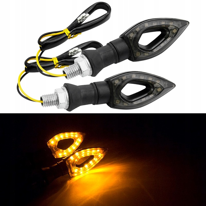 LUCES DIRECCIONALES 12X DIODO LUMINOSO LED MOTOCICLETA QUAD STRZALKI 2 PIEZAS 