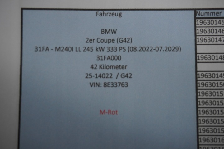 ROTULE DE DIRECTION BRAS DE SUSPENSION BMW G42 M240I 6897099 42KM.