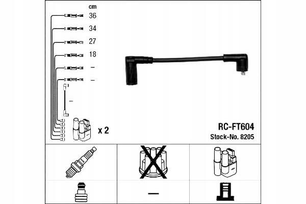 FIL EMBRAYAGE RC-FT604 FIAT CNQ/SEIC NGK 8205 photo 3 - milautoparts-fr.ukrlive.com