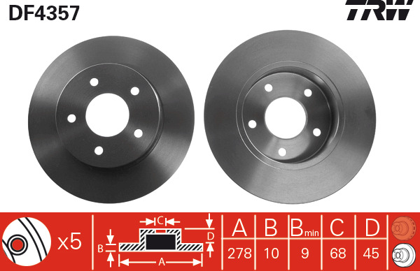 DISCO DE FRENADO TRW DF4357 