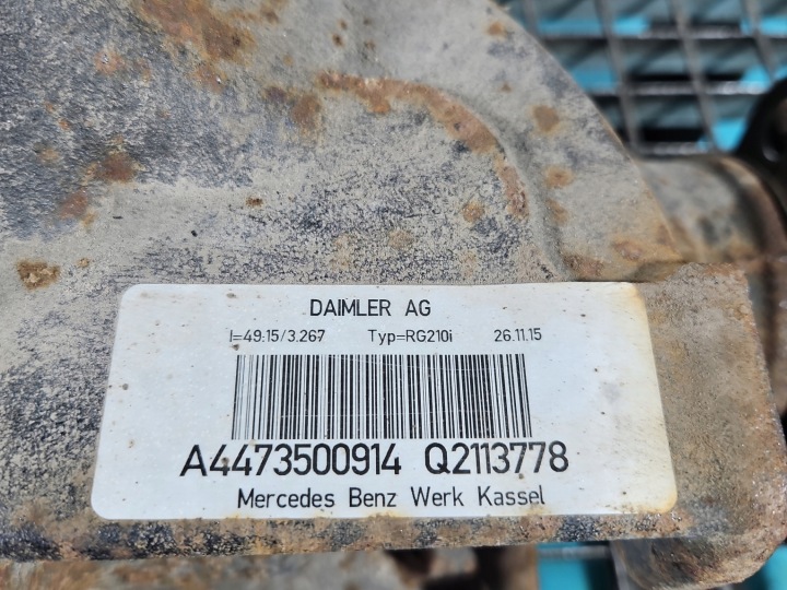 PONT ARRIÈRE DIFFÉRENTIEL ARRIÈRE 49:15 3.267 MERCEDES VITO W447 14-19 2.2 CDI