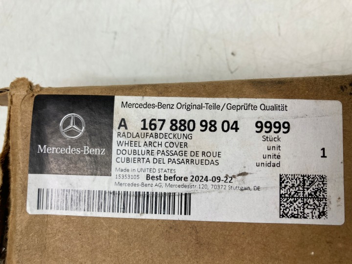 MOULURE REVÊTEMENT GARDE-BOUE DROITE AVANT MERCEDES GLE A167 AMG A1678840200