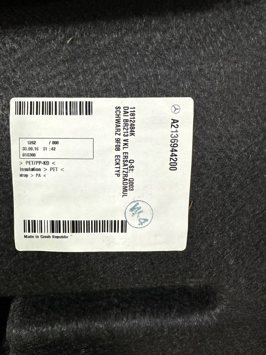 BAIGNOIRE COUVERCLES DE COFFRE INSONORISATION GARNITURE ARRIÈRE MERCEDES E CLASSE W213 KM UNIVERSEL
