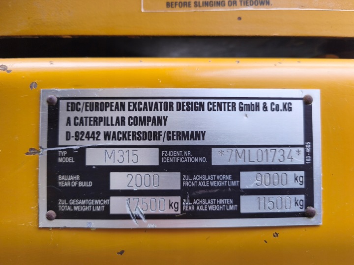 2000 CAT M315