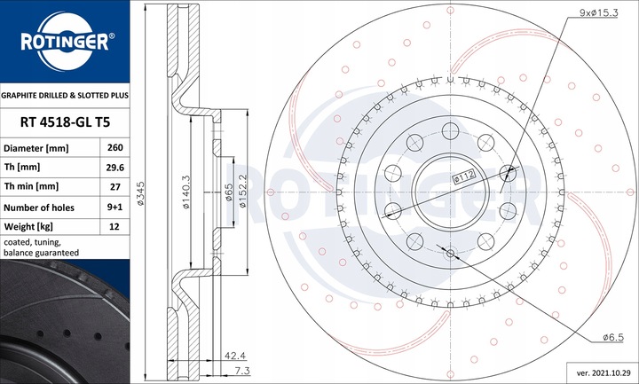 DISCOS ROTINGER RT 4518-GL T5 