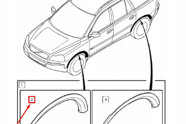 VOLVO XC90 MK1 AVANT GAUCHE EXECUTIVE SPORT FENDER FLARE NEUF ORIGINAL 3